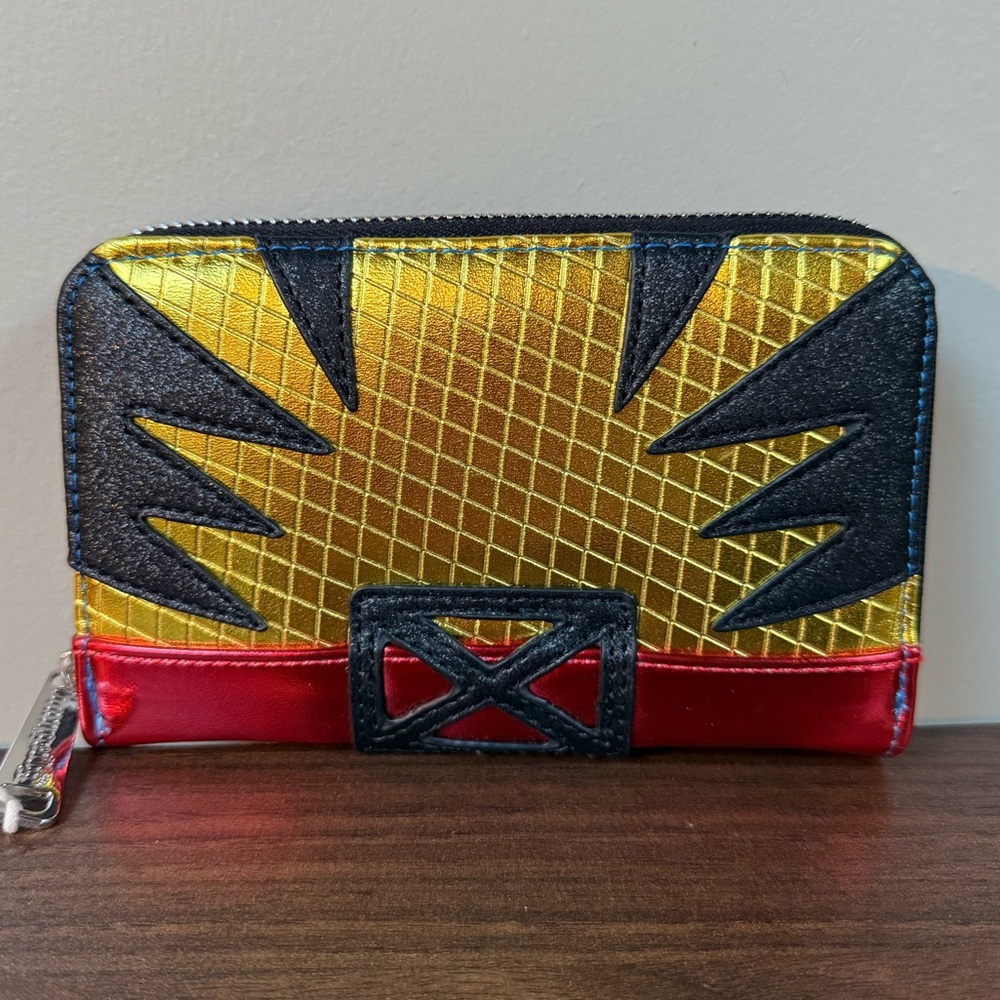 Loungefly Marvel X-Men '97 Wolverine Metallic Blue Cosplay Zippered Wallet - Picture 2 of 3